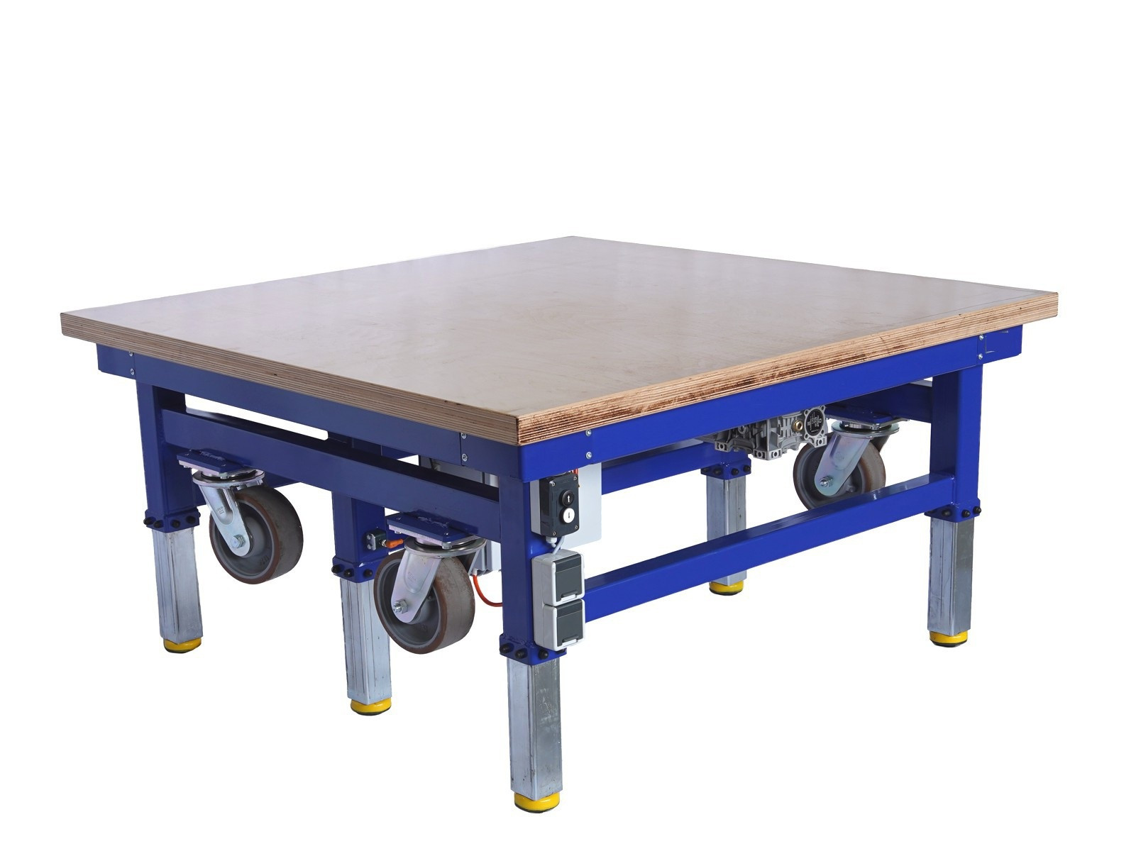 Fahrbarer 6000 kg Arbeitstisch - Tischplatte 1500x1500