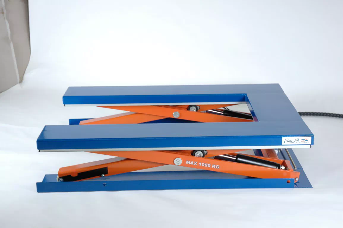 Flachhubtisch CUB 1000 - Beladen mit Hubwagen