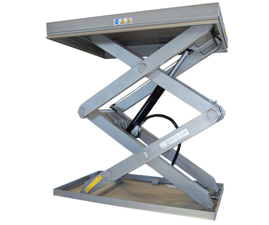 Doppelscherenhubtisch aus Edelstahl TAD 1000 Zylinder Typ 3