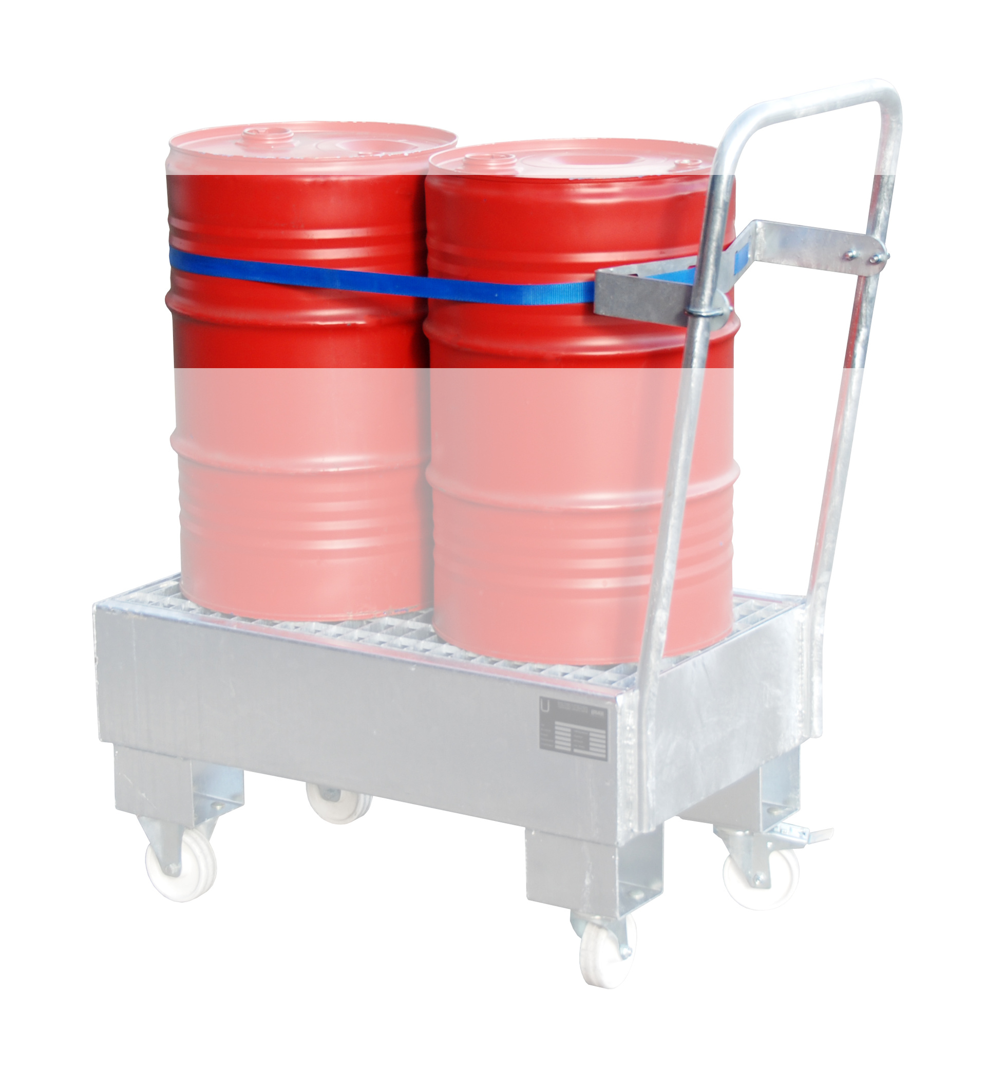 Fasshalterung mit Spanngurt für 2 x 60 Liter Fässer