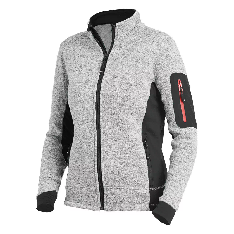 Jacke Damen Strick-Fleece Marieke - grau