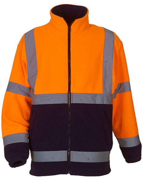 Warnschutz Fleece-Jacke HI-VIS - orange/marine
