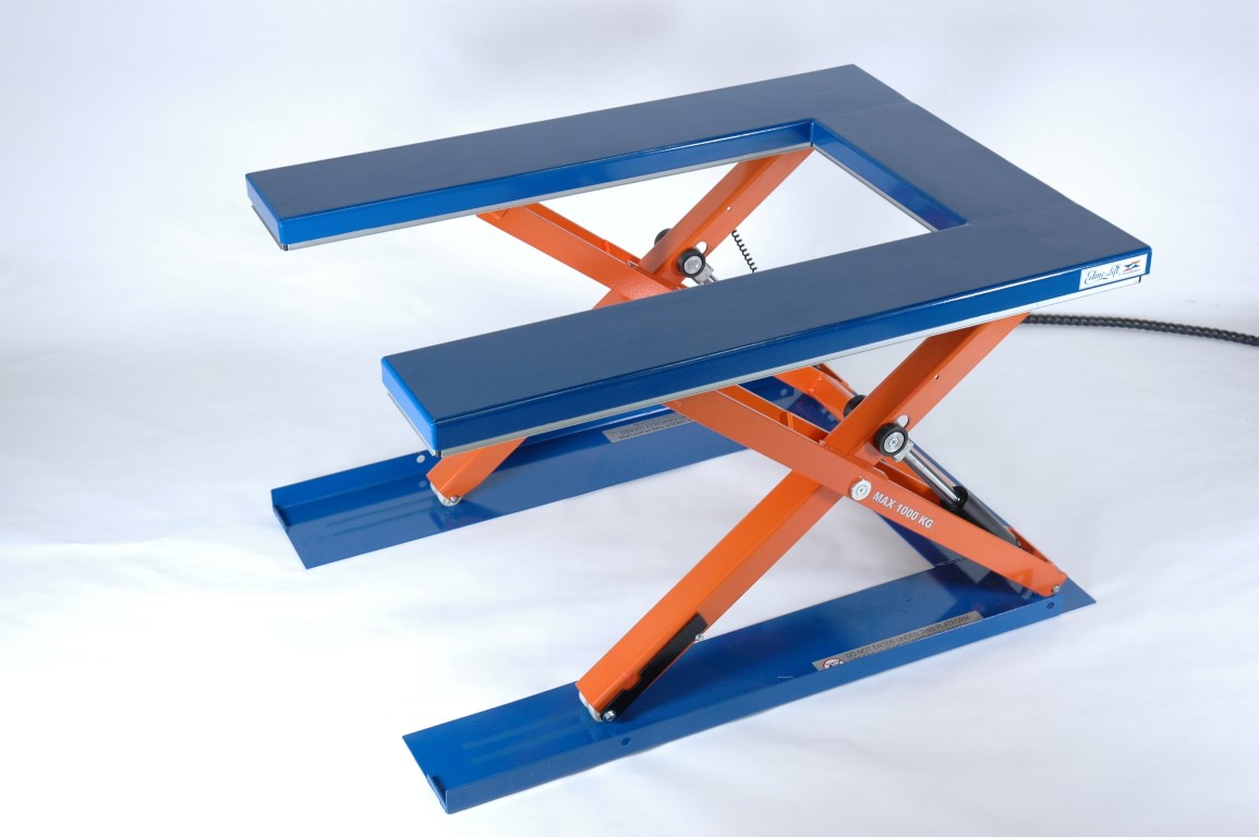 Flachhubtisch CUB 1000 mit Europalette