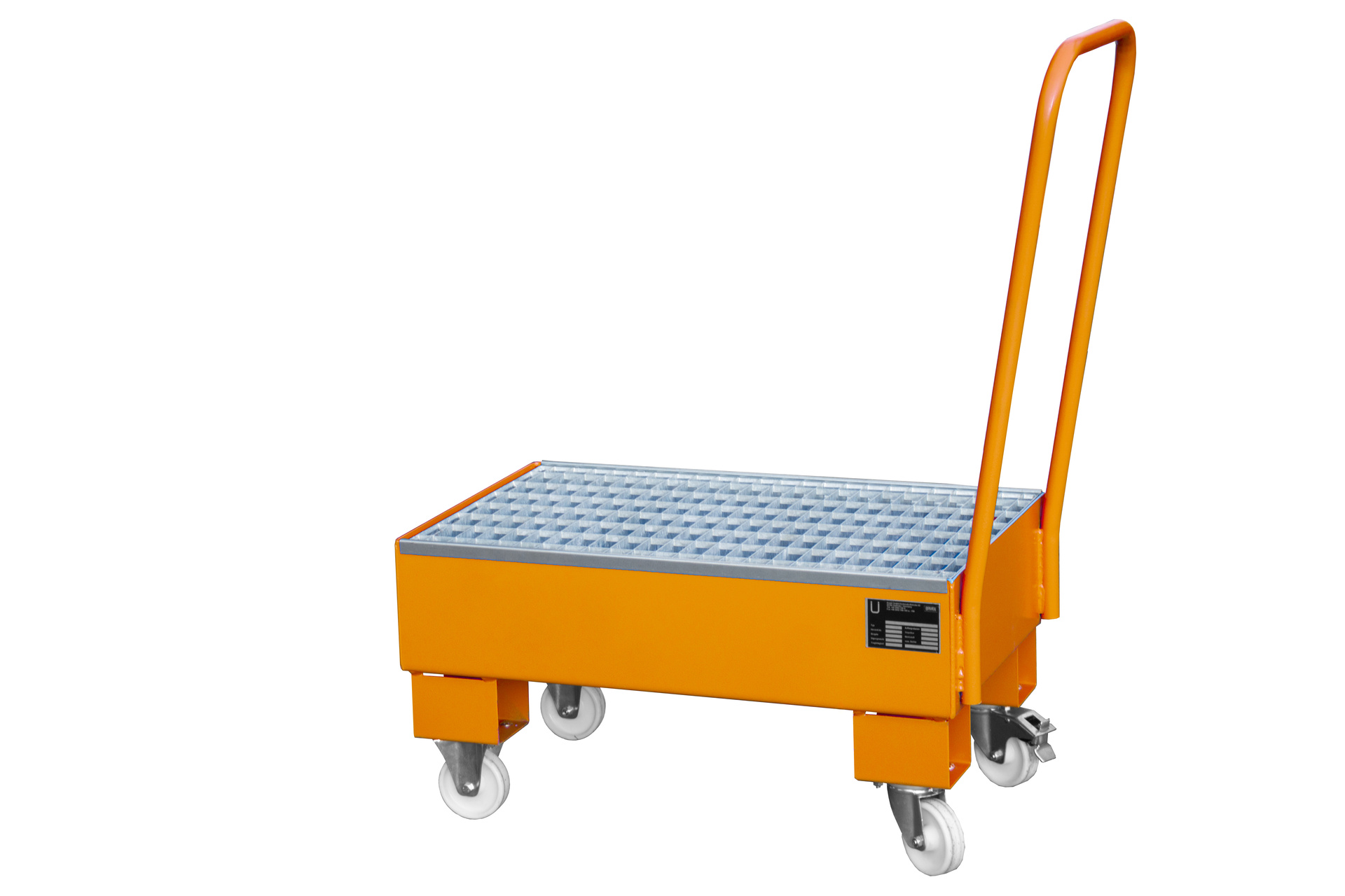 Fahrbare Auffangwanne AW 60-1 SR, lackiert, Gelborange