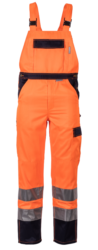 Latzhose Warnschutz - orange/marine