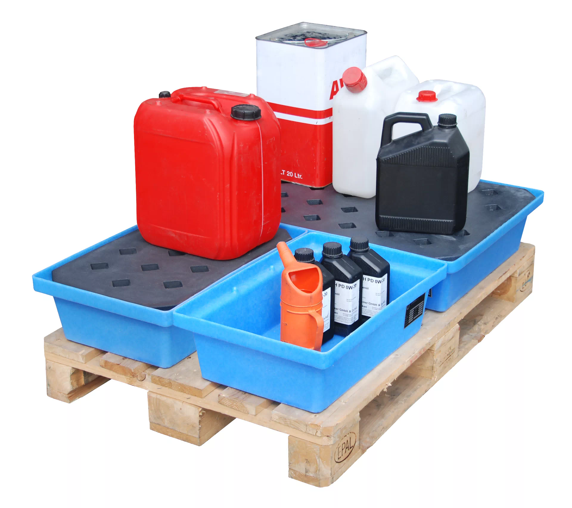 GREEN-LINE PE-Auffangwanne für Paletten KWP-P 20, aus robustem Polyethylen, Blau