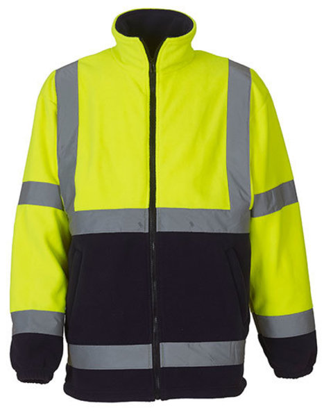 Warnschutz Fleece-Jacke HI-VIS - gelb/marine