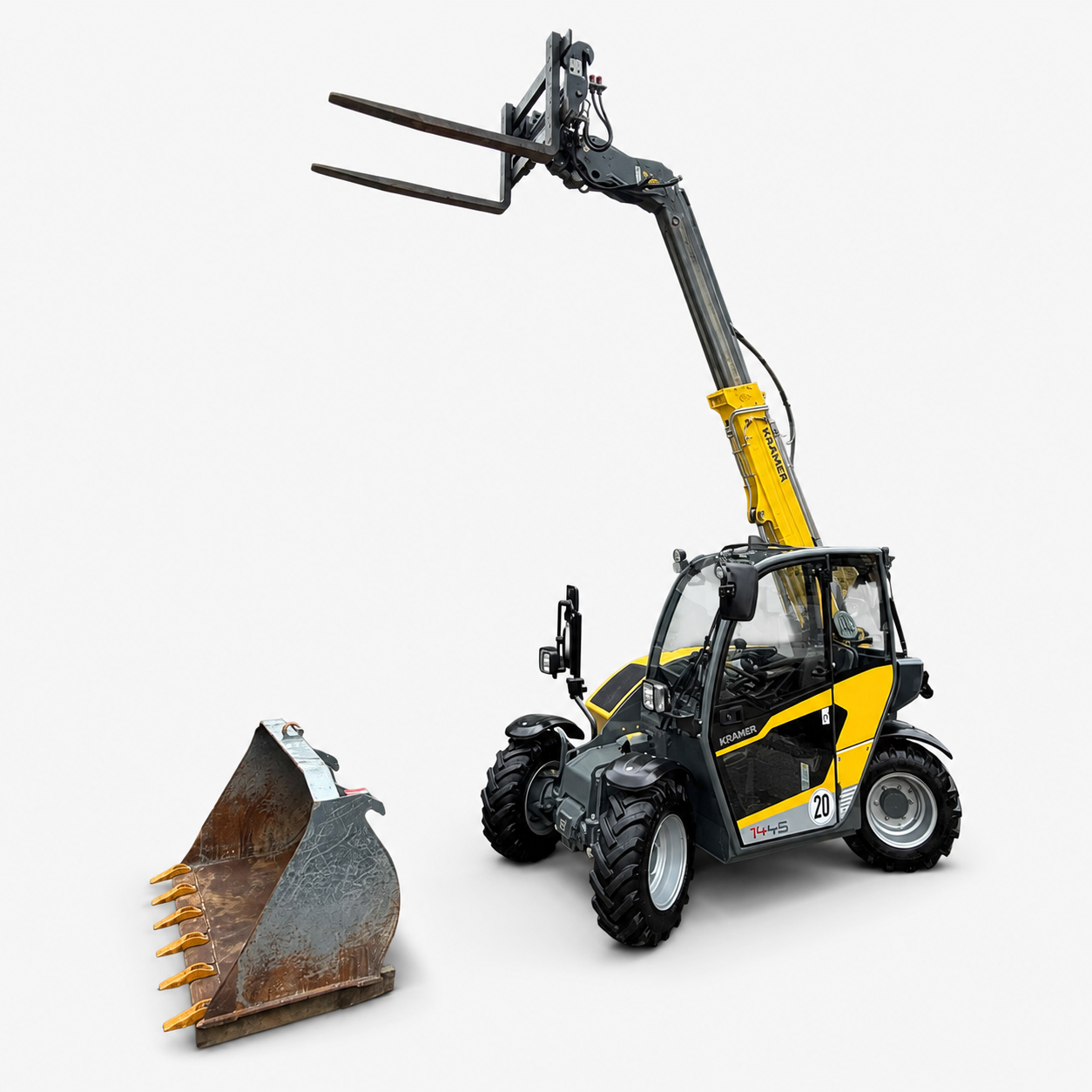 Kramer 1445 Teleskoplader – BJ 2023 – Nur 341,8 Betriebsstunden – 1. Hand – Deutsche Firma – Schaufel & Palettengabel – Neuer Service & UVV