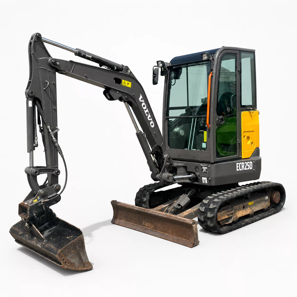 Volvo ECR25D Kurzheck Minibagger Bagger BJ 2023 757 h MS03 hydr. Grabenräumlöffel 1.200 mm