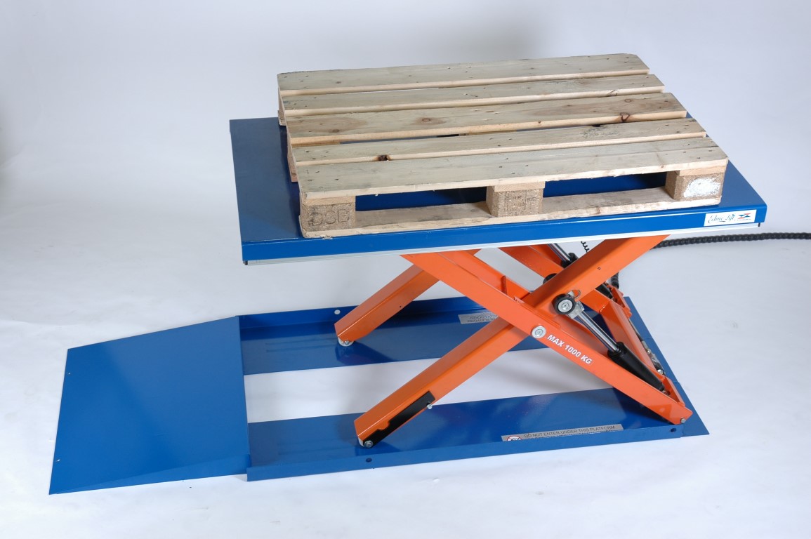 Flachhubtisch mit Auffahrrampe