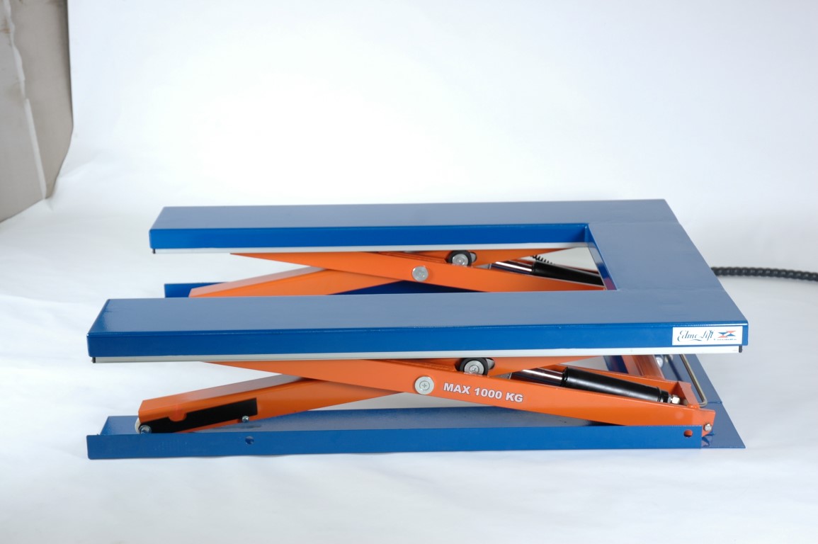 Flachhubtisch CUB 1000 - Beladen mit Hubwagen