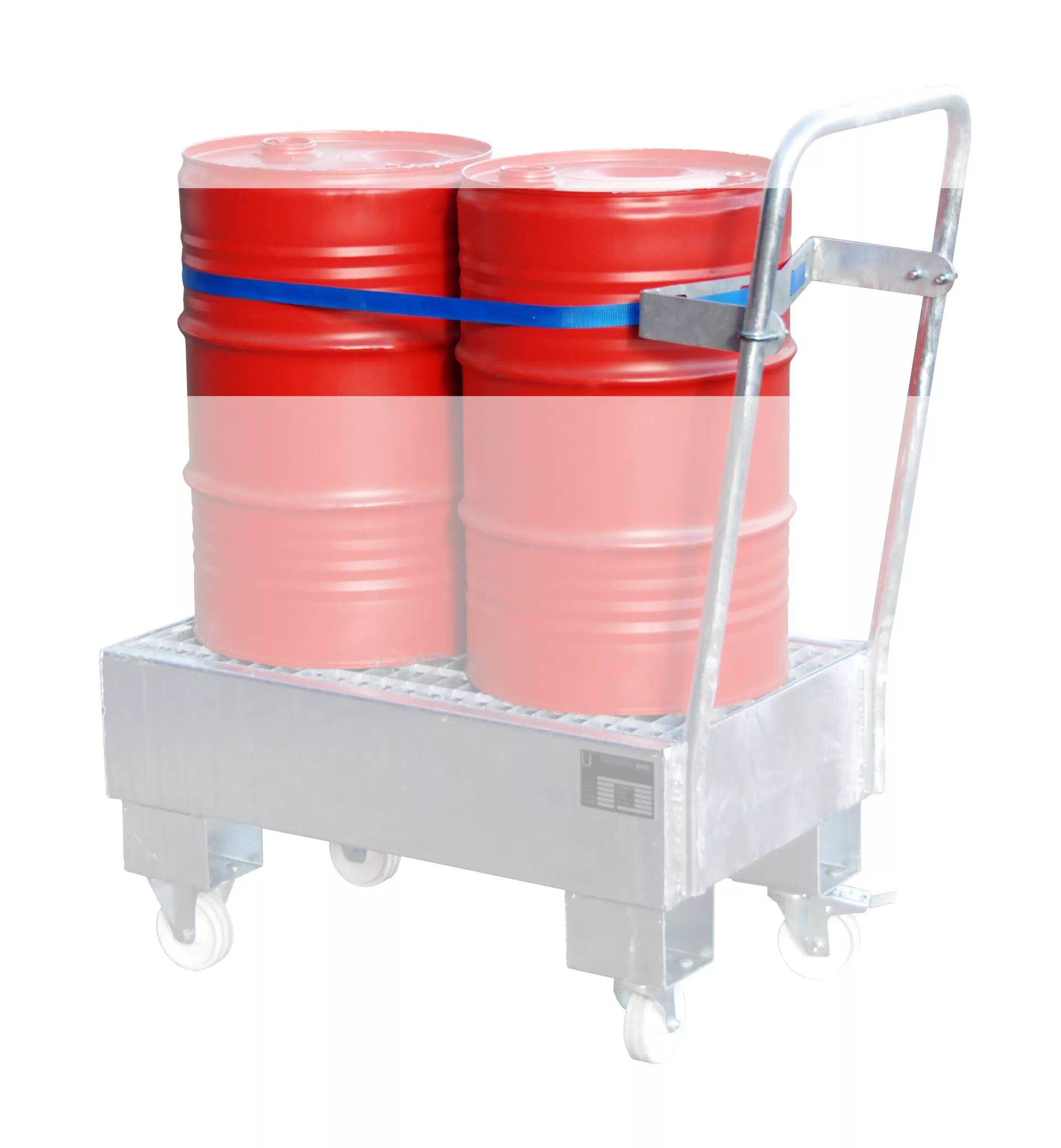 Fasshalterung mit Spanngurt für 2 x 60 Liter Fässer