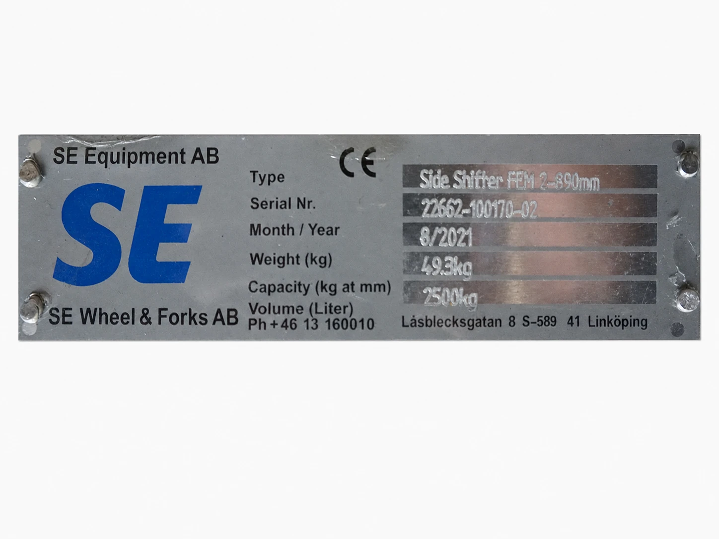 SE EQUIPMENT POLAND Sideshifter SE 0890mm/2500kg/FEM 2 - gebrauchtes Anbaugerät, Baujahr 2021