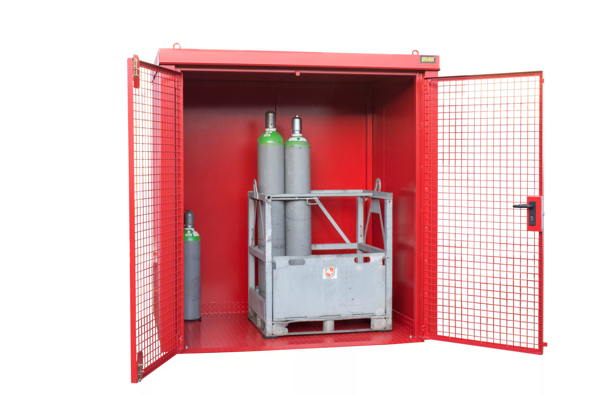 Gasflaschen-Container GFC-B M2, lackiert, Feuerrot
