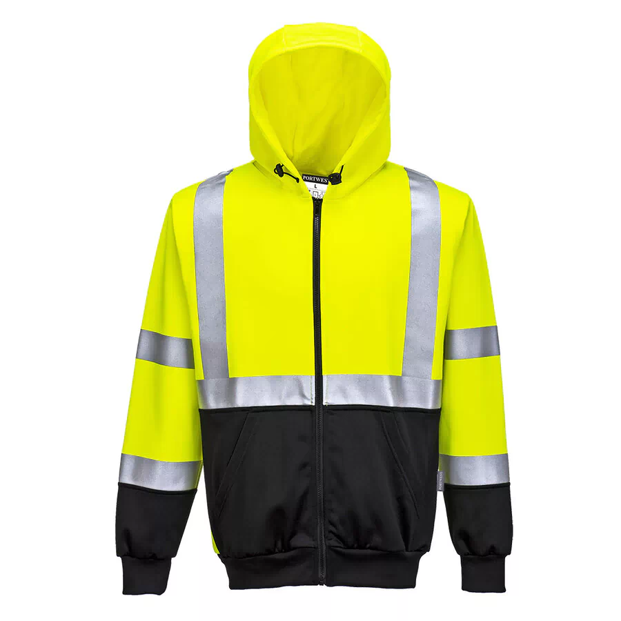Warnschutz Sweat-Hoodie gelb schwarz
