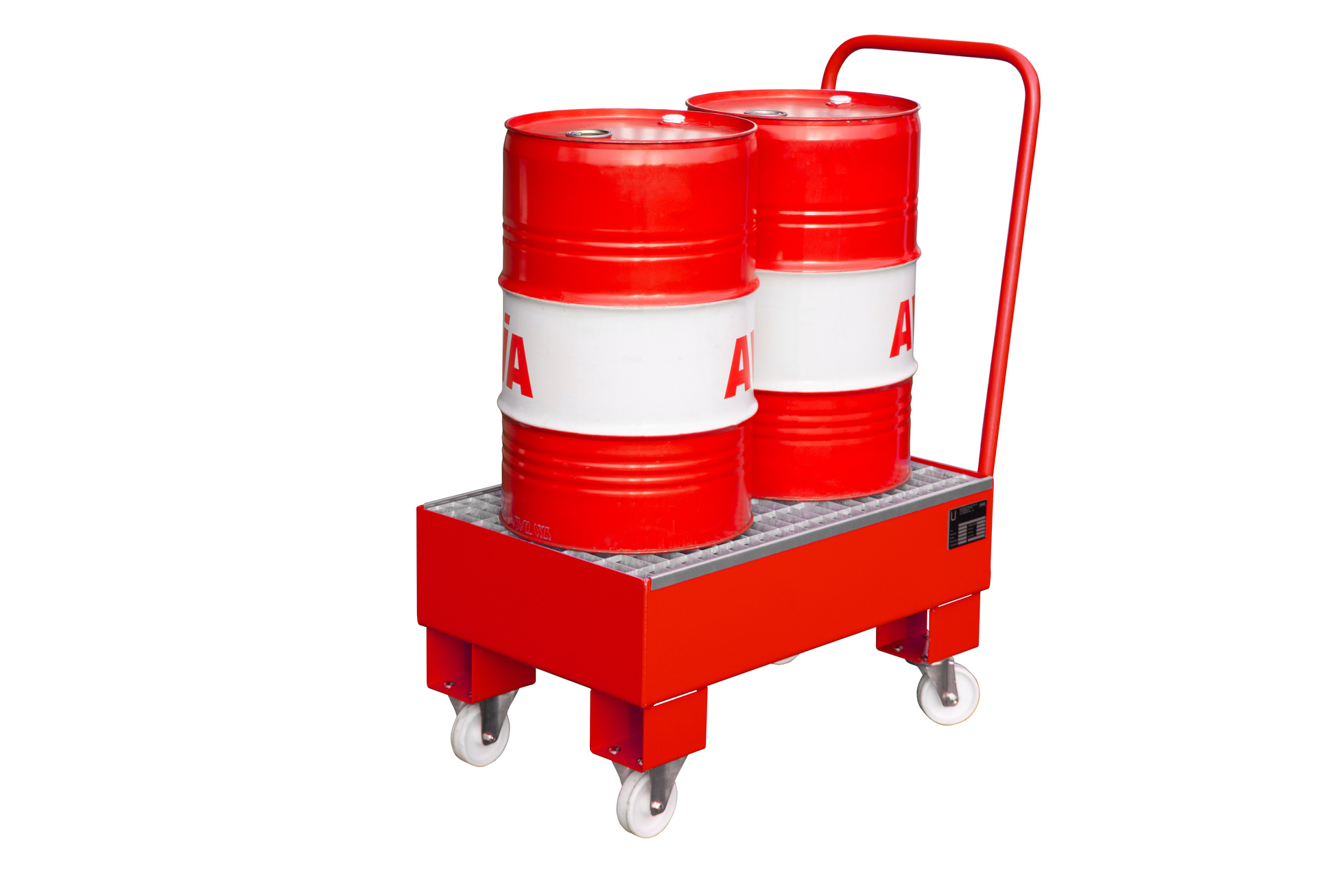 Fahrbare Auffangwanne AW 60-1 SR, lackiert, Feuerrot