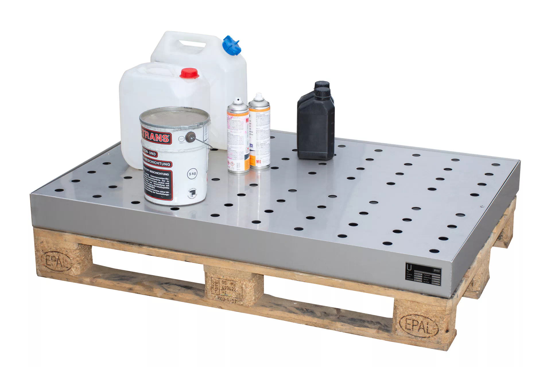 Kleingebindewanne für Paletten KGW-P 4/M V4A, Edelstahl 1.4571