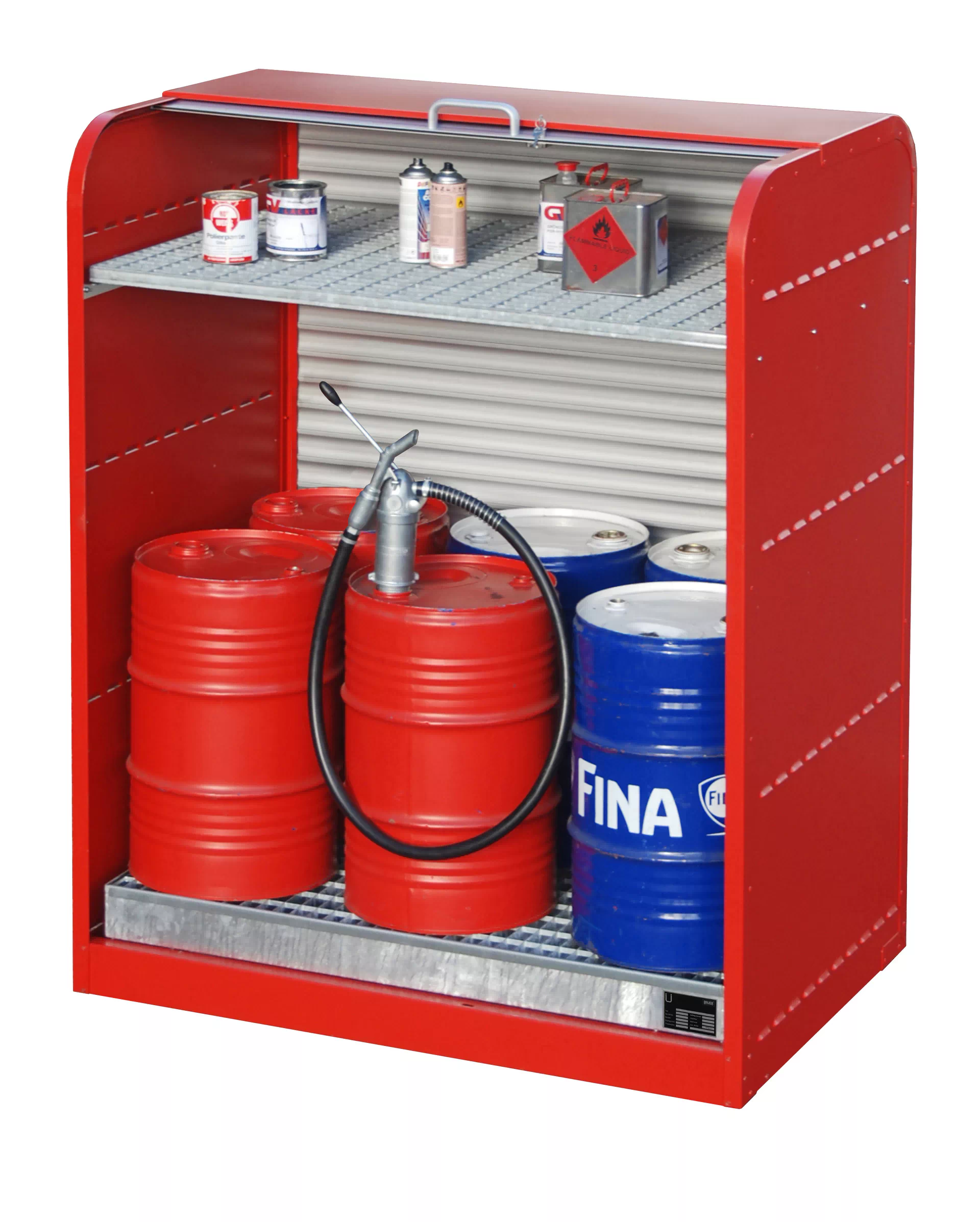Gefahrstoff-Rollladenschrank RSG-2, lackiert, Feuerrot