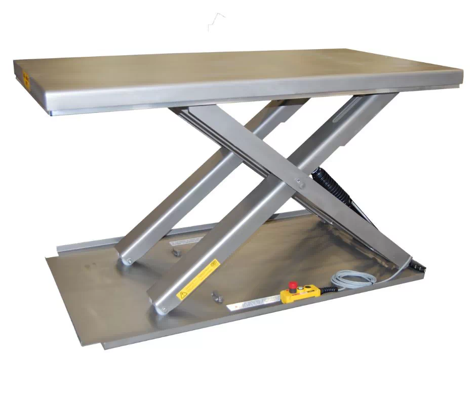 Flachhubtisch aus Edelstahl TCB 1000 F Zylinder Typ 2