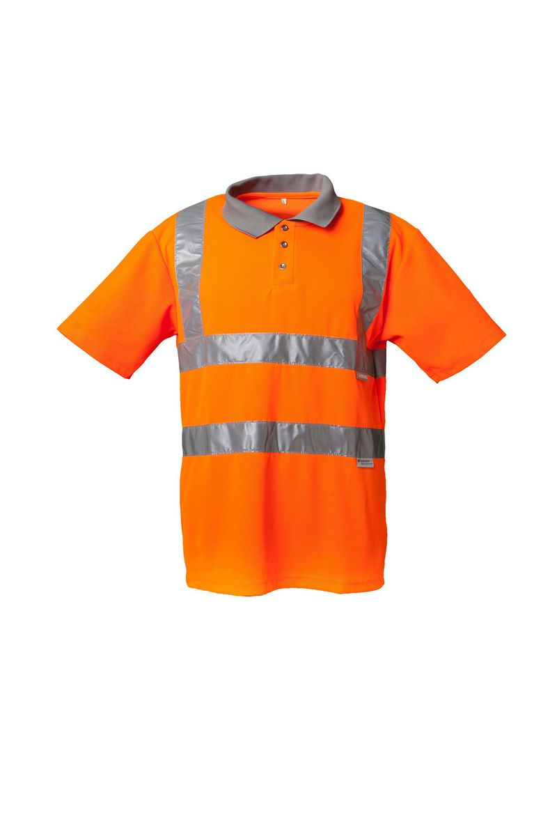 Polo-Shirt Warnschutz 2-farbig - orange/grau